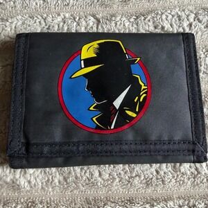 Vintage Dick Tracy Disney RGA Black Nylon Tri-Fold Wallet Retro 90s Movie Promo